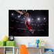 Red Basketball Player Action Wall Decal Design 2