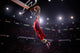 Red Basketball Player Action Wall Decal Design 2
