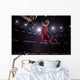 Red Basketball Player Action Wall Decal Design 1