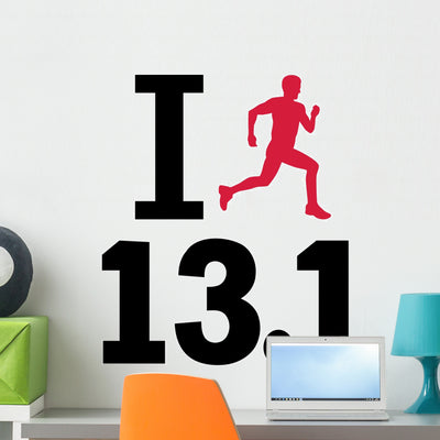 I Love 131 Miles Wall Decal shown on a wall