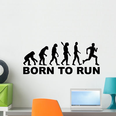 Born to Run Evolution Wall Decal shown on a wall