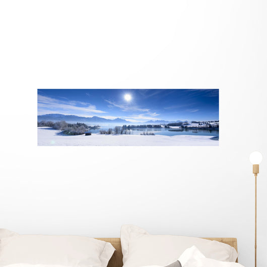 Snow Covered Alps Wall Decal Panoramic Wall Decal