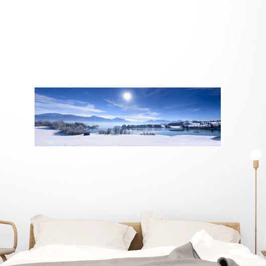 Snow Covered Alps Wall Decal Panoramic Wall Decal