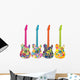 Flower Power Guitars Wall Stickers Wall Decal