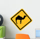 Yellow Sign with Camel Wall Decal
