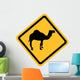 Yellow Sign with Camel Wall Decal