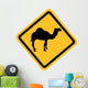 Yellow Sign with Camel Wall Decal