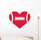 American Football Heart Wall Decal