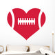 American Football Heart Wall Decal