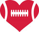 American Football Heart Wall Decal