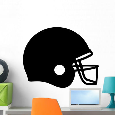 Football Helmet Wall Decal shown on a wall