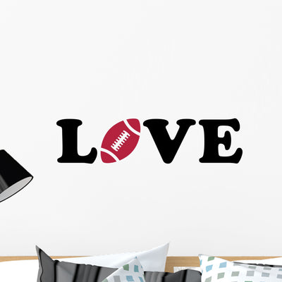 American Football Love Wall Decal shown on a wall