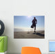 Silhouette Man Running Beach Wall Decal
