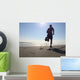 Silhouette Man Running Beach Wall Decal