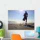 Silhouette Man Running Beach Wall Decal