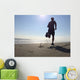 Silhouette Man Running Beach Wall Decal