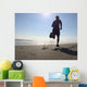 Silhouette Man Running Beach Wall Decal