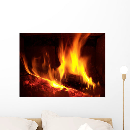 Log Fire Wall Decal