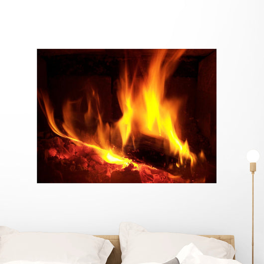 Log Fire Wall Decal