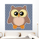 Cute Owl Label Dotted Wall Decal