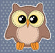 Cute Owl Label Dotted Wall Decal