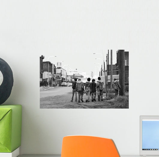 Skater Kids Bw Wall Decal
