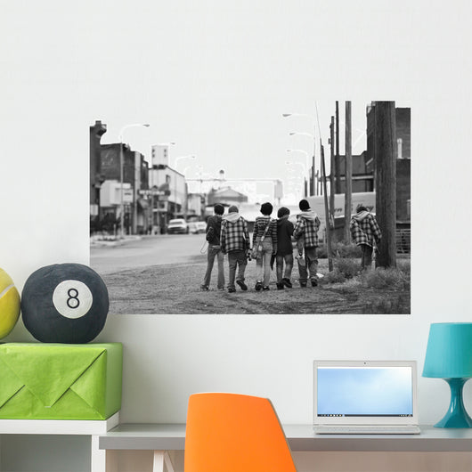 Skater Kids Bw Wall Decal
