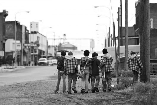 Skater Kids Bw Wall Decal