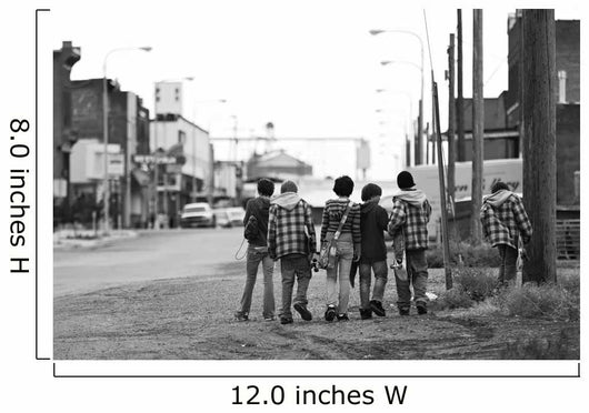 Skater Kids Bw Wall Decal