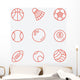 Sport Balls Thin Line Wall Stickers Wall Decal