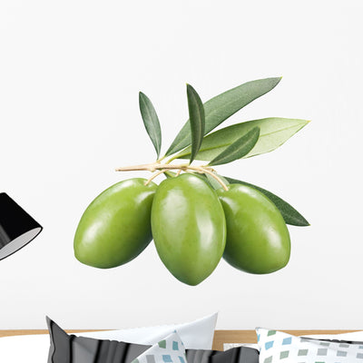 Green Olives Wall Decal shown on a wall