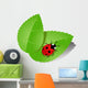 Ladybird Green Leaves Vector Wall Decal