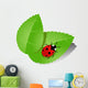 Ladybird Green Leaves Vector Wall Decal