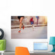 Unrecognizable Young Runner and Wall Decal