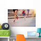 Unrecognizable Young Runner and Wall Decal
