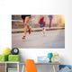 Unrecognizable Young Runner and Wall Decal