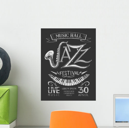 Poster Jazz Festival Blackboard Wall Decal