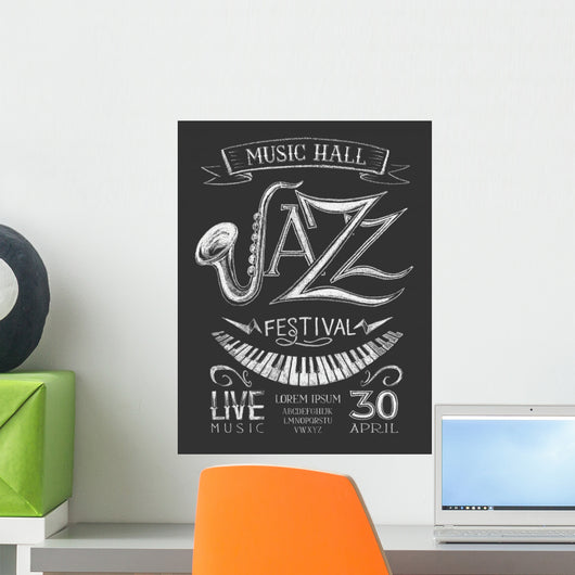Poster Jazz Festival Blackboard Wall Decal