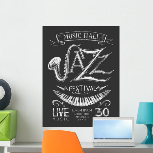 Poster Jazz Festival Blackboard Wall Decal