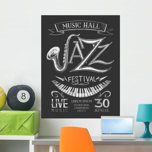 Poster Jazz Festival Blackboard Wall Decal