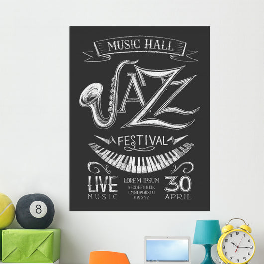 Poster Jazz Festival Blackboard Wall Decal
