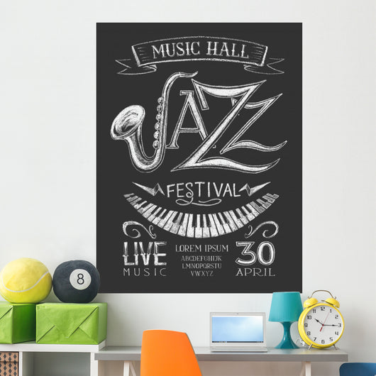 Poster Jazz Festival Blackboard Wall Decal