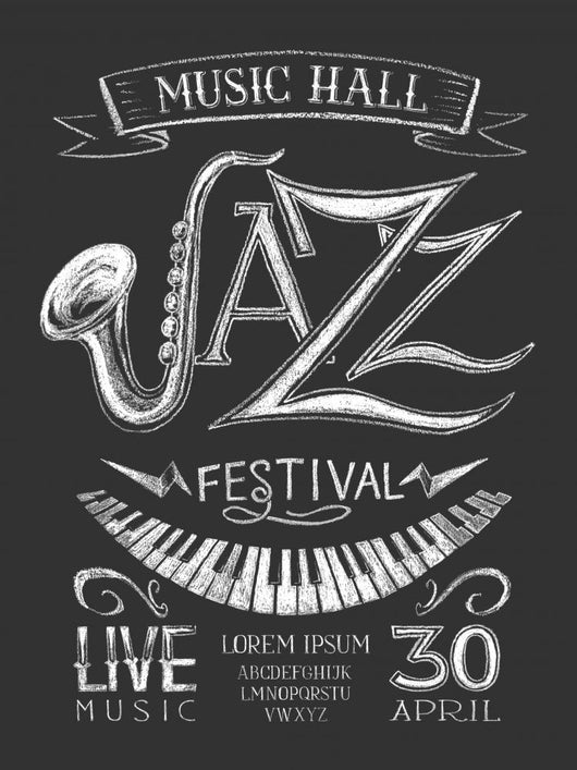 Poster Jazz Festival Blackboard Wall Decal