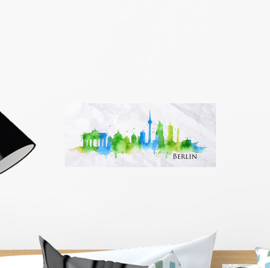 Silhouette Watercolor Berlin Wall Decal