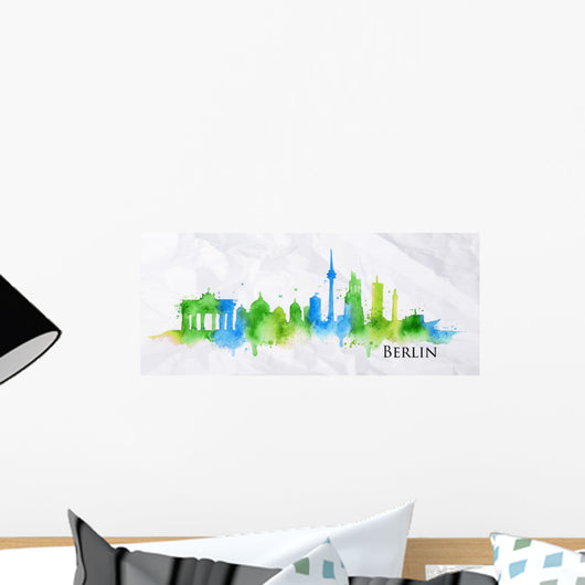 Silhouette Watercolor Berlin Wall Decal
