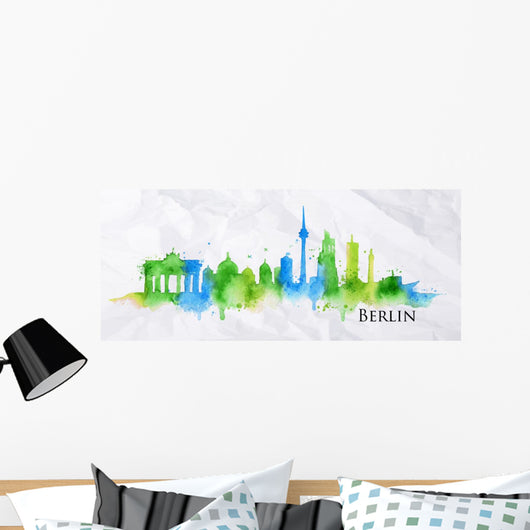 Silhouette Watercolor Berlin Wall Decal