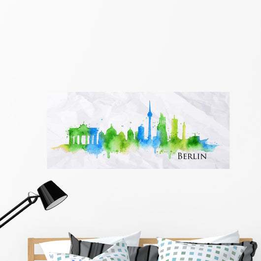 Silhouette Watercolor Berlin Wall Decal