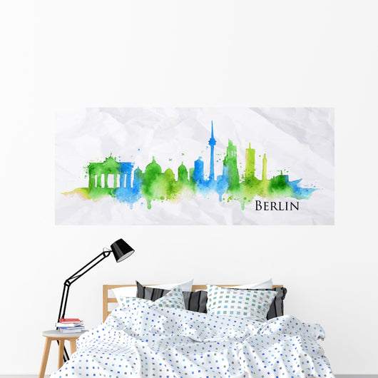 Silhouette Watercolor Berlin Wall Decal