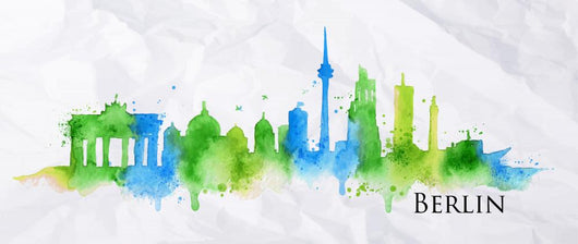 Silhouette Watercolor Berlin Wall Decal