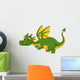 Cartoon Green Dragon Flying Wall Decal
